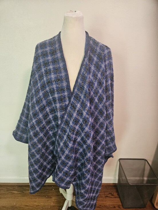 Boyne Valley Weavers Accessories - Boyne Valley Weavers Irish Wool Shawl Blue Plaid One Size